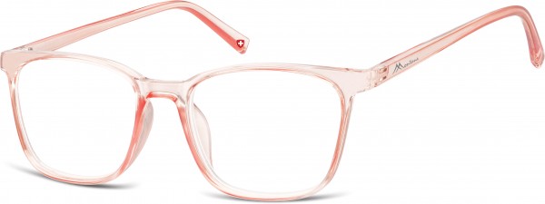 stylische, transparente eckige Lesebrille von Montana Eyewear in der Farbe rosa