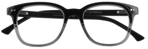 Die moderne Two-Tone Lesebrille von Montana Eyewear in der Farbe schwarz- grau
